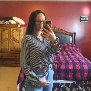 White&Navy Stripped Blouse!